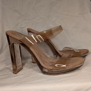 Steve Madden Chunky Clear Lucite Heels